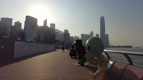 Hyperlapse of Wan Chai to Tamar park Central view at sunny day Video stock 142335891