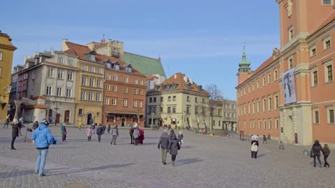 Hyperlapse in Warsaw Old Town Stock Footage 148577623