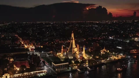 HYPERLAPSE WAT ARUN AFTER SUNSET 4K Stock Footage 176308809