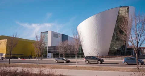 Hyperlapse of the Wilson Climbing Centre at the University of Alberta Stock Footage 50913242