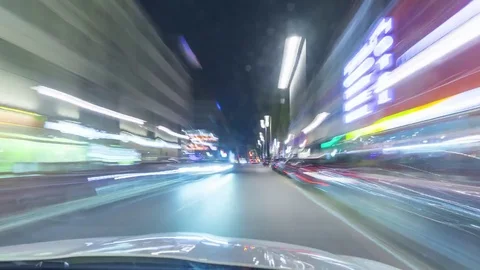 Hyperlapsed view from a car at night. Hannover Germany. Stock-Footage 81720988