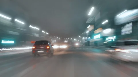 Hyperlapses down the street Stock Footage 106522617