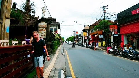 Hyperlapses on Ubud street Stock Footage 106364980
