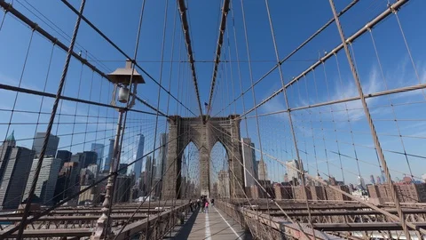 HYPERLASPE OVER BROKLYN BRIDGE Stock Footage 123048196