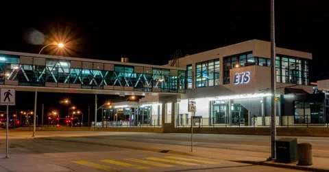 Hyperlaspe of Train Station at night. Stock Footage 55076724