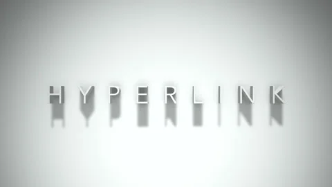 Hyperlink 3D title animation with shadows on a white background Stock Footage 297570503