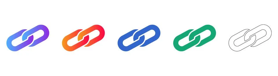 Hyperlink and Connection Icon Collection Stock Illustration