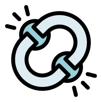 Hyperlink chain connecting website and webpage sharing data Stock-Illustration