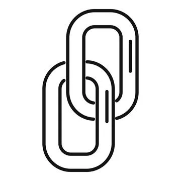 Hyperlink chain icon outline vector. Metal link Stock Illustration