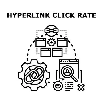 Hyperlink click rate analysis and optimization process Stock Illustration