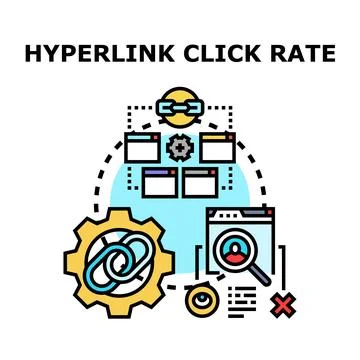 Hyperlink click rate analysis and optimization process Stock Illustration