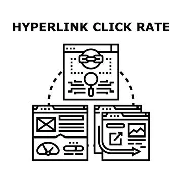 Hyperlink click rate measurement and analysis strategy Stock Illustration