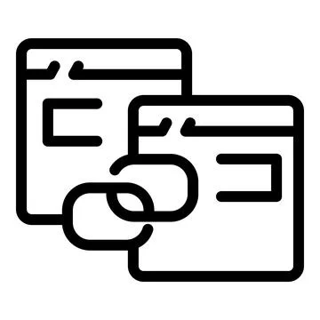 Hyperlink connecting two browser windows symbolizing website navigation Stock-Illustration