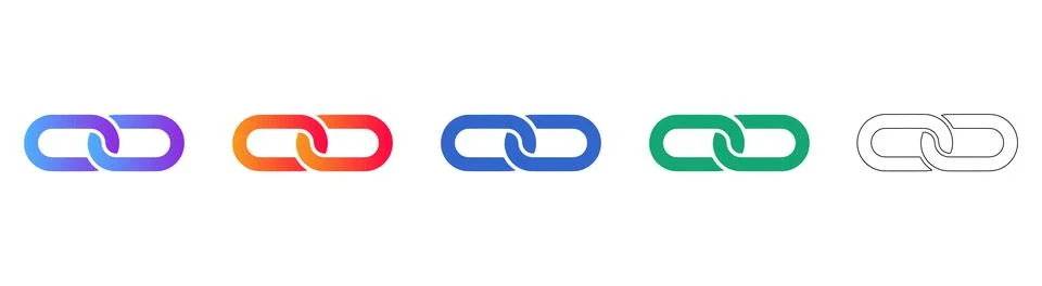 Hyperlink Connection Chain Icons Stockillustratie