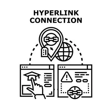 Hyperlink connection linking information and global network 스톡 일러스트