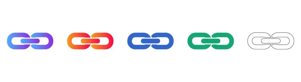 Hyperlink Connection Symbol Set Illustrazione stock