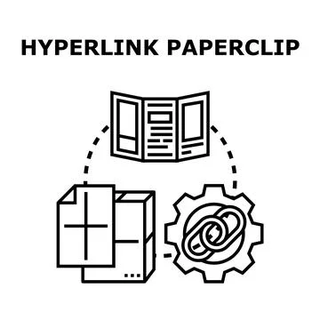 Hyperlink paperclip concept linking documents and information Stock Illustration