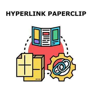 Hyperlink paperclip concept linking documents and information Stock Illustration