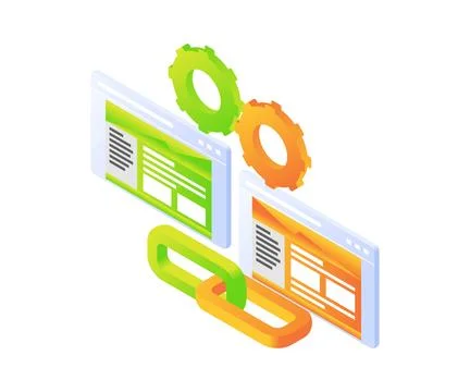 Hyperlink website page on screen Stock Illustration