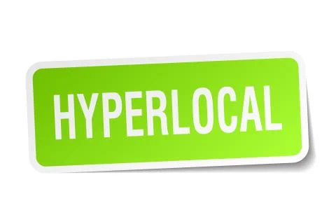 Hyperlocal square sticker on white Stock Illustration