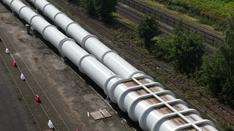 Hyperloop concept, vacuum train, pneumatic tube technology, high speed Stock Footage 319385112