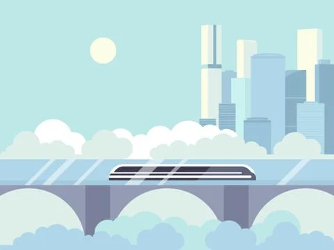 Hyperloop futuristic passenger train Stock Illustration
