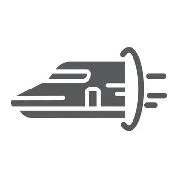 Hyperloop glyph icon, technology and transport, future train sign, vector Stock Illustration