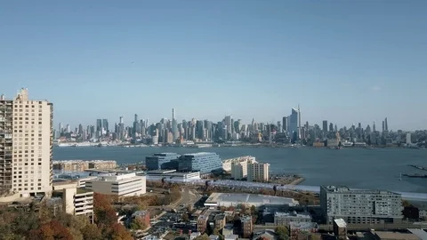 Hyperloop High Speed Train Manhattan Skyline 4K Stock Footage 70820121