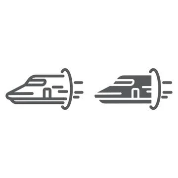 Hyperloop line and glyph icon, technology and transport, future train sign Stock Illustration