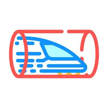 Hyperloop railway color icon vector illustration Stock Illustration