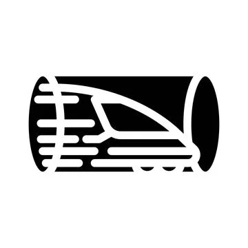 Hyperloop railway glyph icon vector illustration Stock Illustration