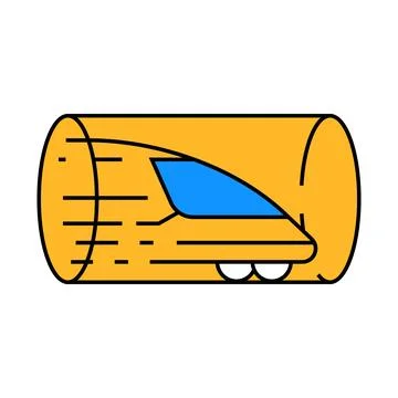 Hyperloop railway icon color illustration Stock Illustration