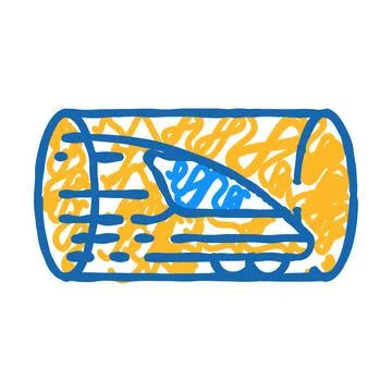 Hyperloop railway icon doodle illustration Stock Illustration