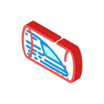 Hyperloop railway isometric icon vector illustration Stock Illustration