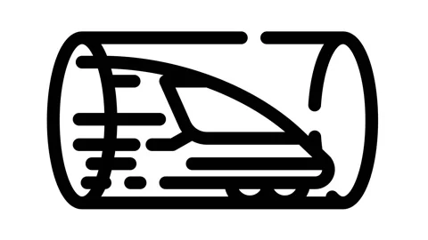 Hyperloop railway line icon animation Stock Footage 166825480