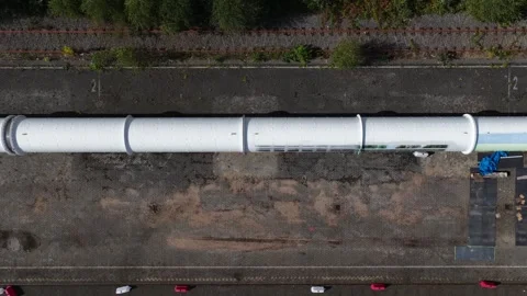 Hyperloop test facility. The hyperloop is a concept for a vacuum train Stock Footage 317101416