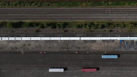 Hyperloop, test facility, vacuum train concept, futuristic transport. Stock Footage 317681871