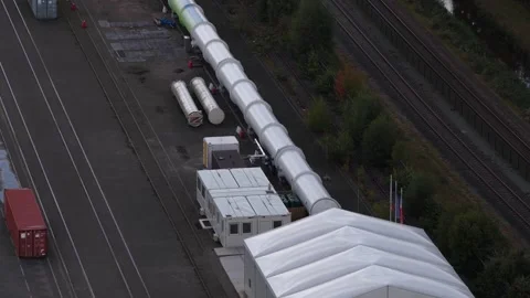 Hyperloop, test facility, vacuum train concept, futuristic transport. Stock Footage 317682058