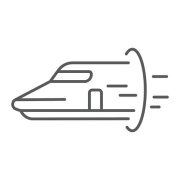 Hyperloop thin line icon, technology and transport, future train sign, vector Stock Illustration