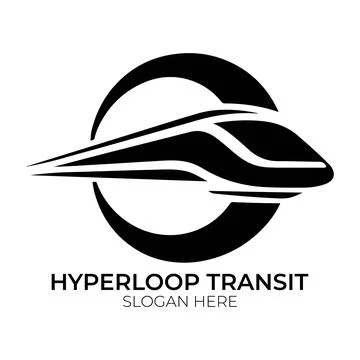 Hyperloop Transit Logo Design with Futuristic High Speed Train 스톡 일러스트