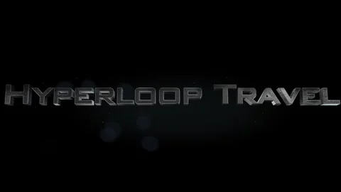Hyperloop Travel title metal text on black alpha channel background Stock Footage 296217173