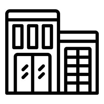 Hypermarket building icon outline vector. Interior retail Ilustración de archivo