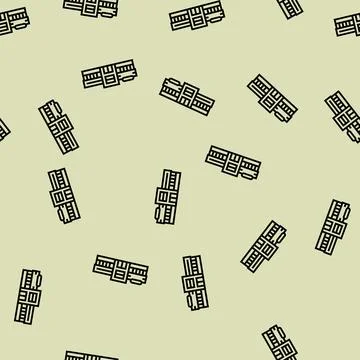 Hypermarket shop line seamless pattern Stock Illustration