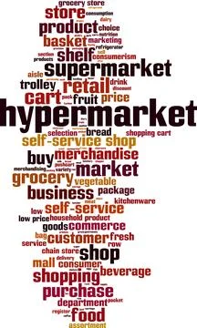 Hypermarket word cloud Stock Illustration