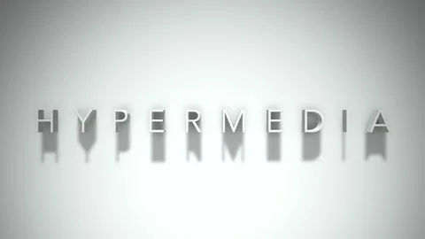 Hypermedia 3D title animation with shadows on a white background Stockbeeldmateriaal 297570491