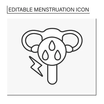 Hypermenorrhea line icon Stock Illustration