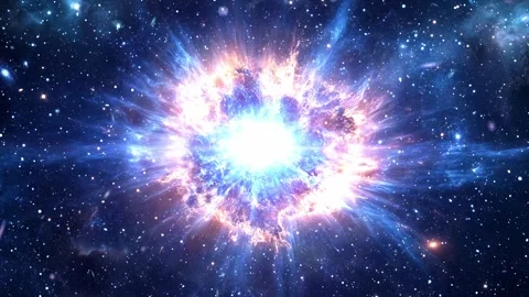Hypernova Star Explosion Creating Colorful Nebula And Dwarf Star In Space Stock-Footage 290006966