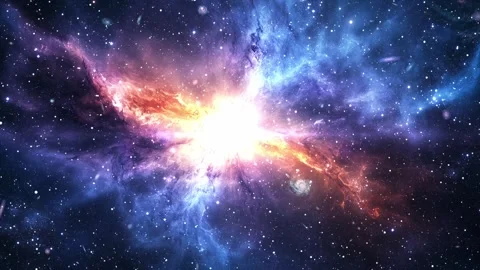 Hypernova Star Explosion Creating Colorful Nebula In The Deep Space Universe Stock Footage 290006987