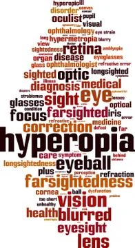Hyperopia word cloud Illustrazione stock