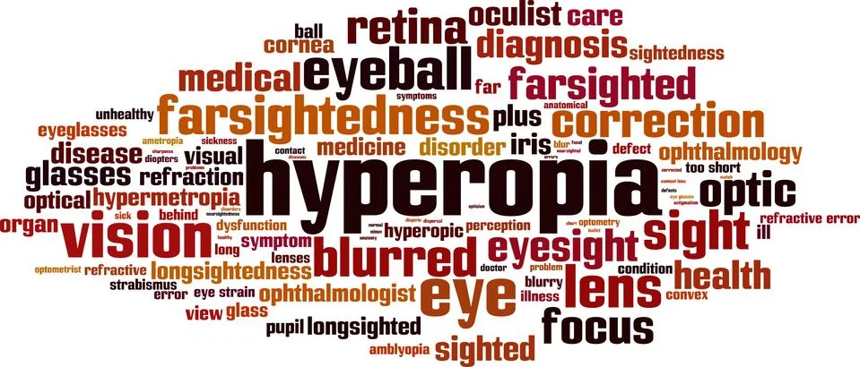 Hyperopia word cloud Stock Illustration
